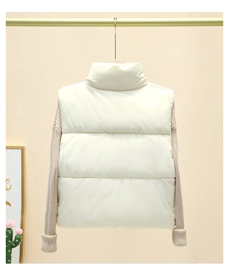 Winter Short Down Vest Women Zipper Jacket Casual