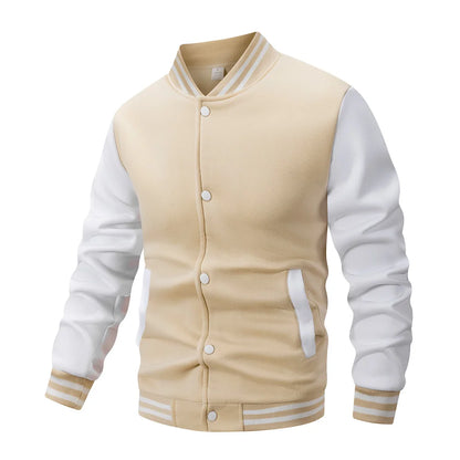 Men's Black And White Varsity Baseball Jacket
