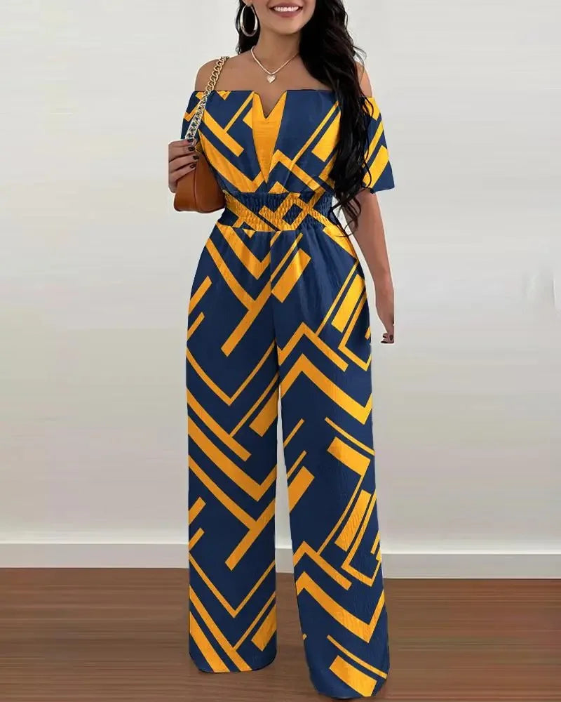 Elegant Off Shoulder Women's Jumpsuit Casual Polyester