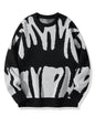 Irregular Jacquard Pattern Pullover Sweater Men Casual