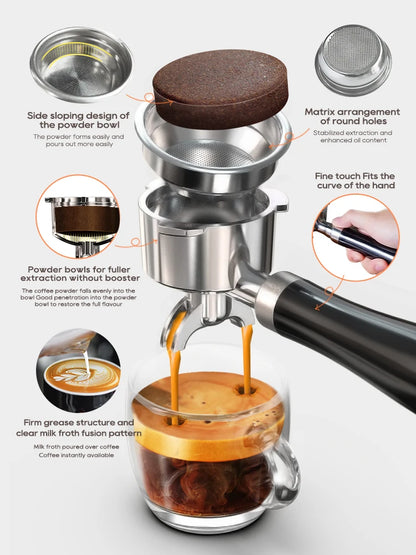 HiBREW 20Bar Semi Automatic Espresso Machine Stainless Steel