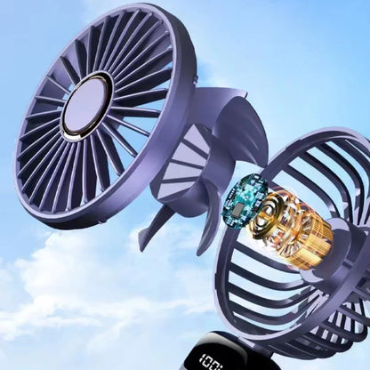 Portable Rechargeable Handheld Fan with LED Display