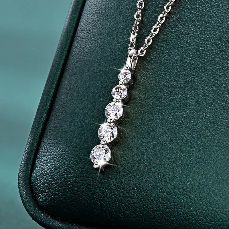 Brilliant Moissanite Pendant Necklace 14K Gold Filled