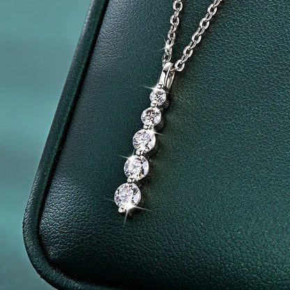 Brilliant Moissanite Pendant Necklace 14K Gold Filled