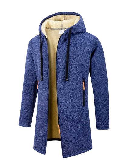 Men's Fleece Hooded Windbreaker Jacket