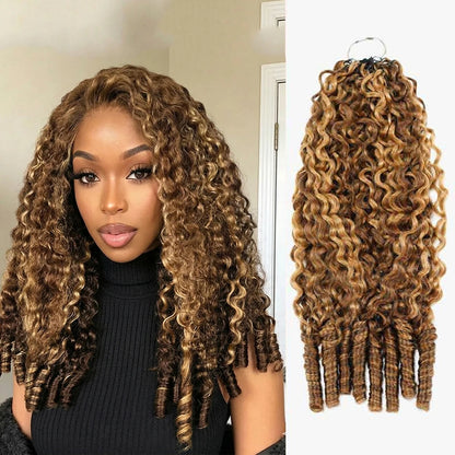 Burmese Curly Crochet Human Hair Extensions Natural Black