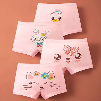 Summer Girl Cartoon Cotton Boyshorts Underwear Set