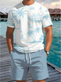Men's Casual Hawaiian Print T-Shirt and Shorts Set