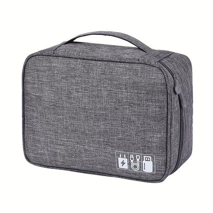 Leather Cable Storage Bag Waterproof Organizer