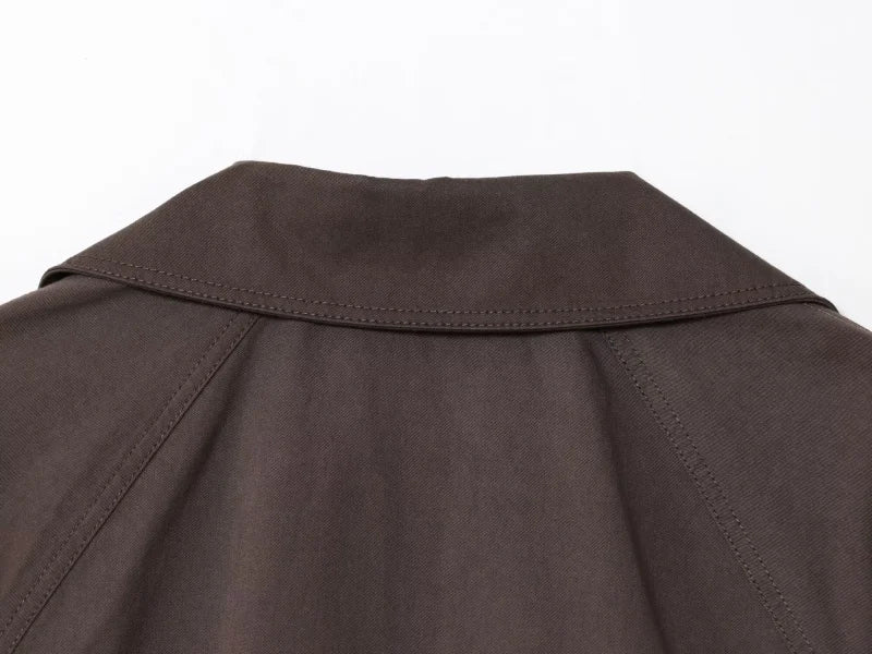 Women's Casual Double-Breasted Trench Coat in Maillard Color