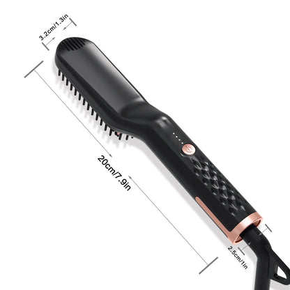 Men's Electric Beard Straightener Brush Wet and Dry Styler