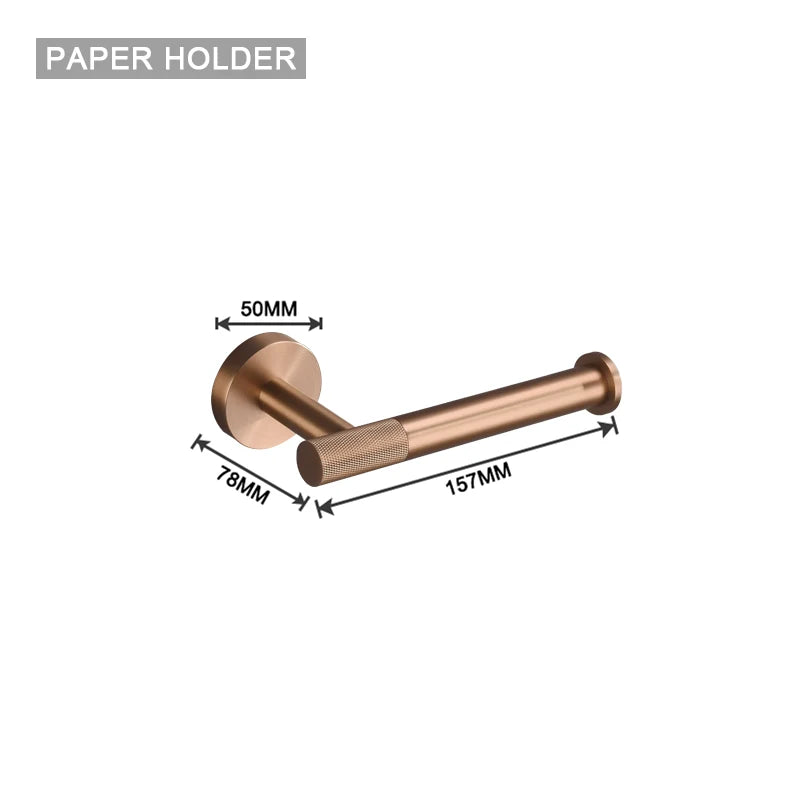 Brushed Rose Gold Metal Bath Hardware Set
