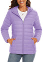 TACVASEN Women's Hooded Puffer Jacket Lightweight Casual