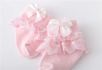 Cotton Lace Baby Socks for Girls 0-24 Months