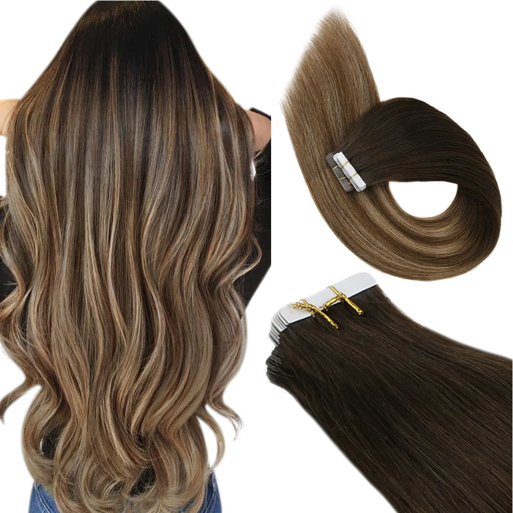 Ugeat Tape In Hair Extensions Brazilian Remy Hair 20P/40P
