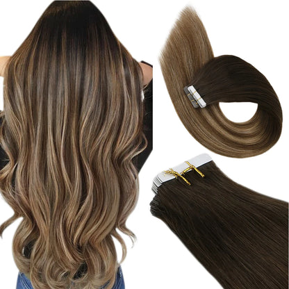 Ugeat Tape In Hair Extensions Brazilian Remy Hair 20P/40P