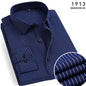 Men's Striped Long-Sleeved Shirt Comfortable Cotton Blend