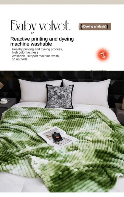 Tie Dye Flannel Fleece Blanket for Beds