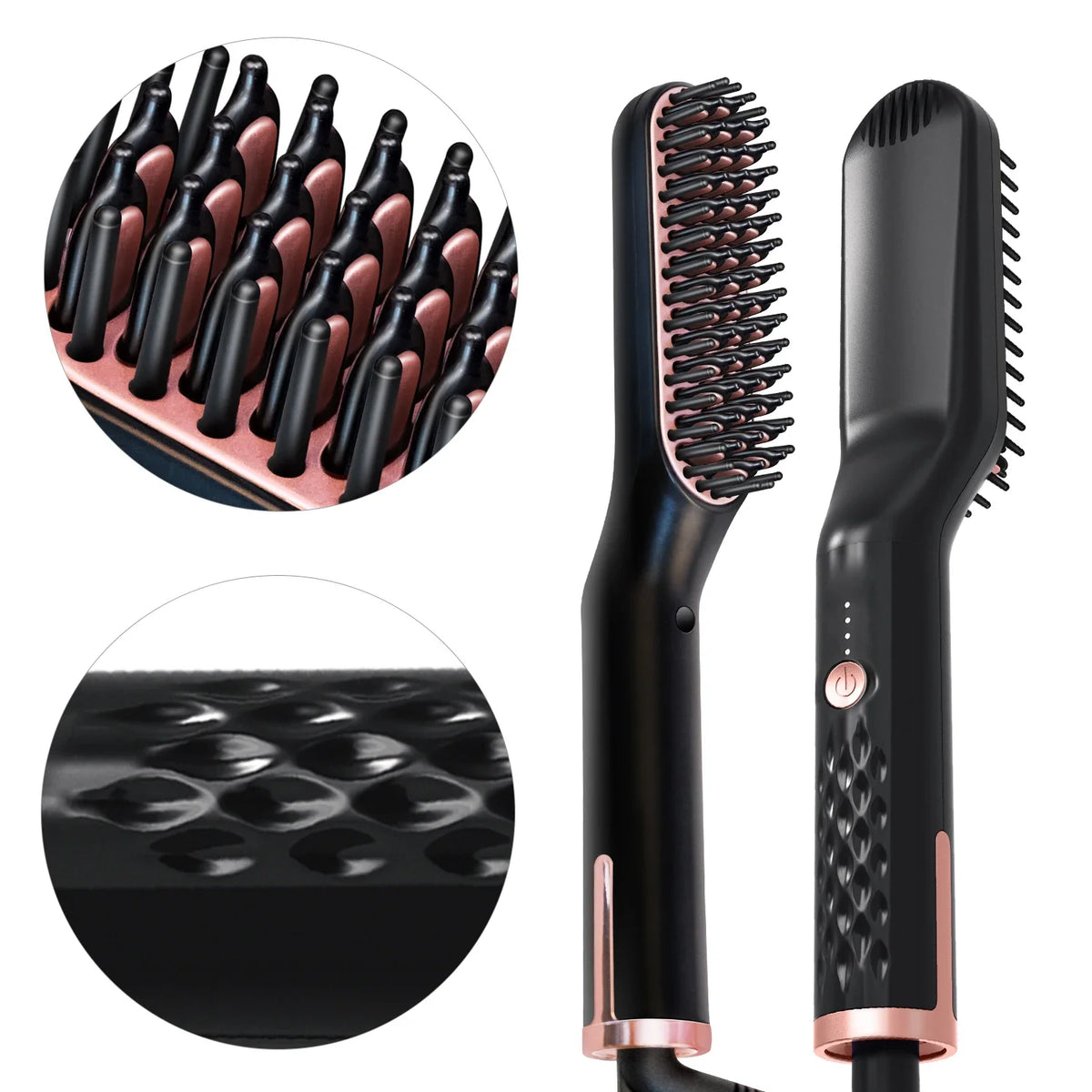 Men's Electric Beard Straightener Brush Wet and Dry Styler