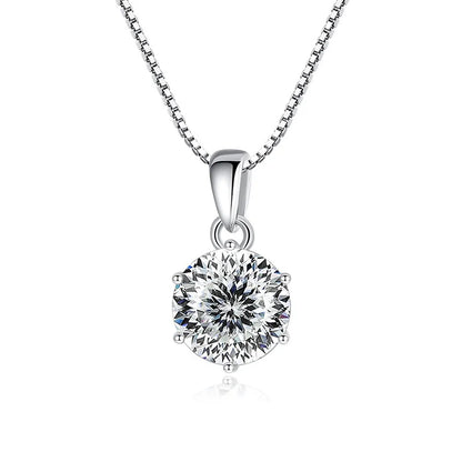 Moissanite Pendant Necklace 925 Sterling Silver Women