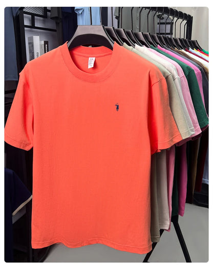 Cotton Men's Short Sleeve T-Shirt Casual Round Neck