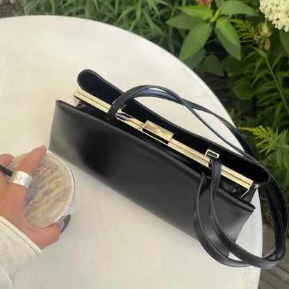 Luxury Pu Leather Shoulder Bag with Magnetic Clip