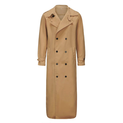 Men's Thin Trench Coat with Epaulets for Spring