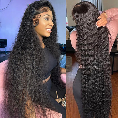 Deep Wave Lace Front Wig 13x6 Human Hair 30 Inch