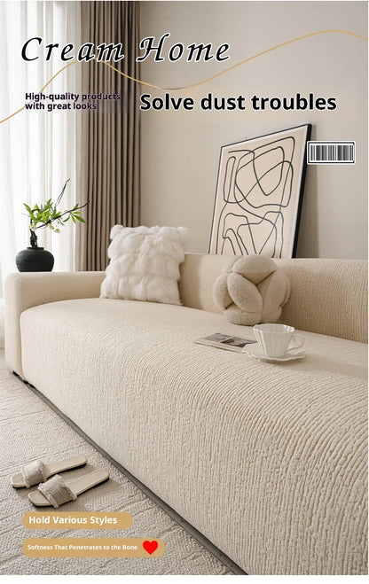 Jacquard Sofa Cover Thick Elastic for L-Shaped Sofa