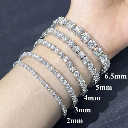 Moissanite Tennis Chain Bracelet in 925 Sterling Silver