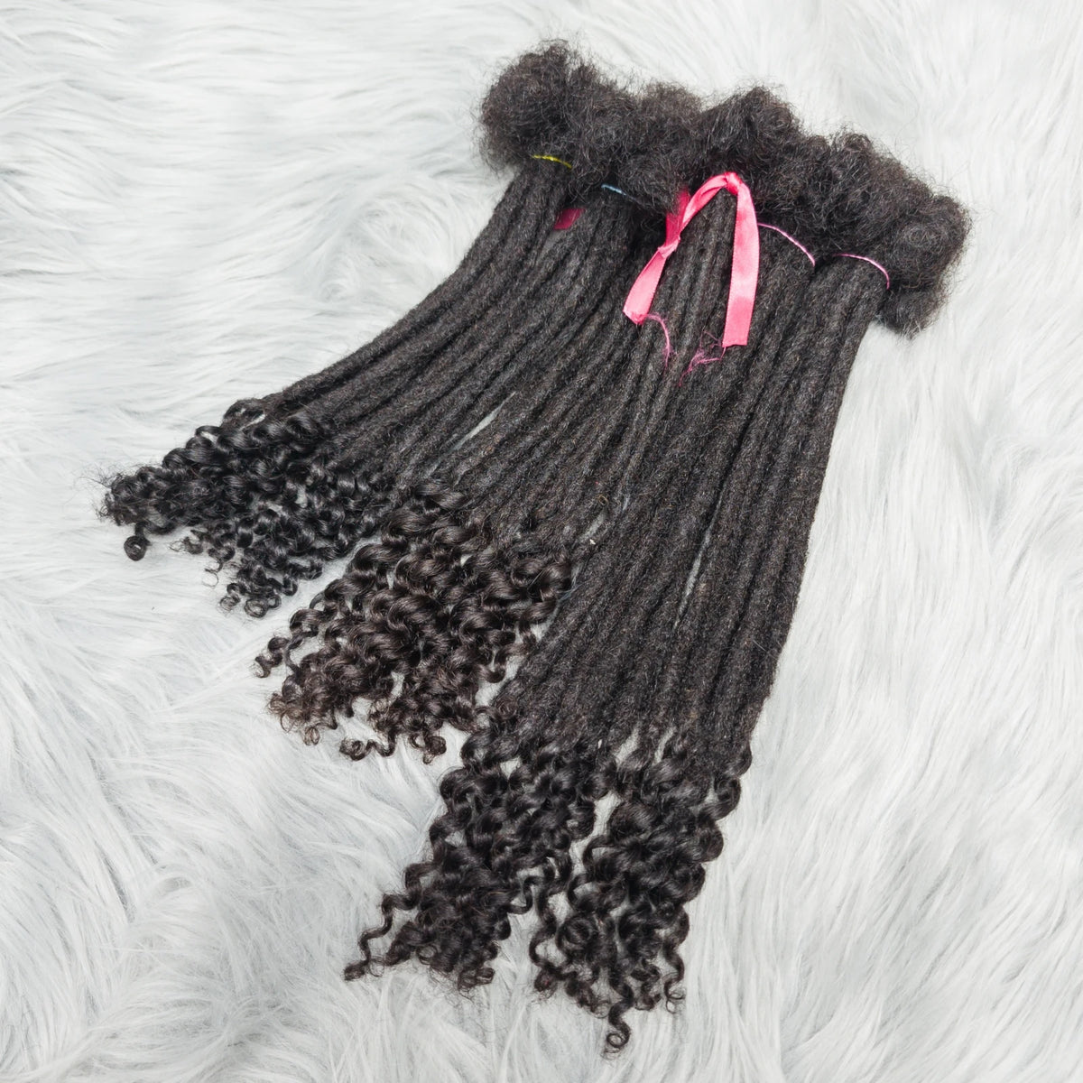 Natural Human Hair Dreadlock Extensions 8-12 Inch Curly Ends