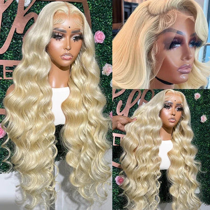 613 13x6 Lace Front Wig Human Hair Body Wave Blonde