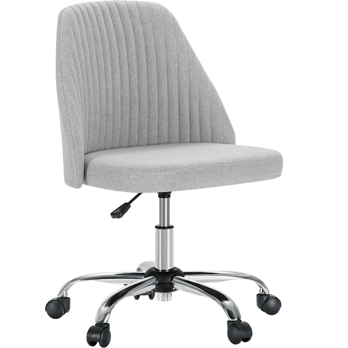 JHK Armless Swivel Office Chair with Fabric and Wheels