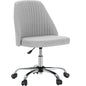 JHK Armless Swivel Office Chair with Fabric and Wheels