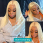 HD Transparent Full Lace Frontal Wig 613 Blonde Straight 46 Inches