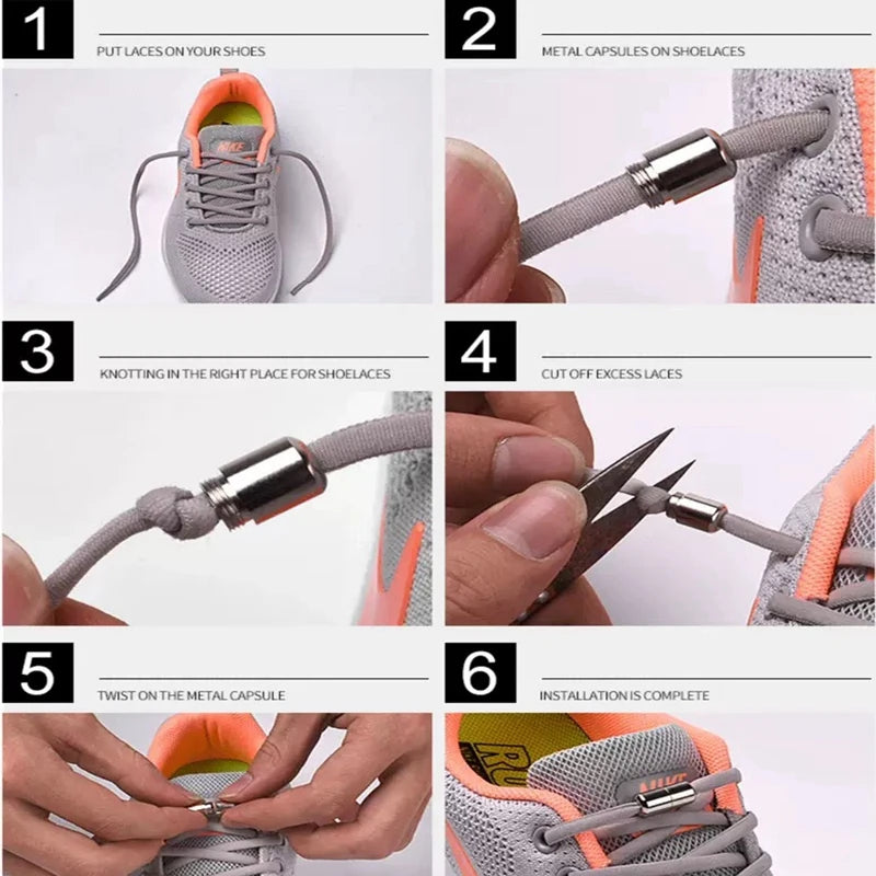 Round Elastic No Tie Shoelaces for Kids and Adults