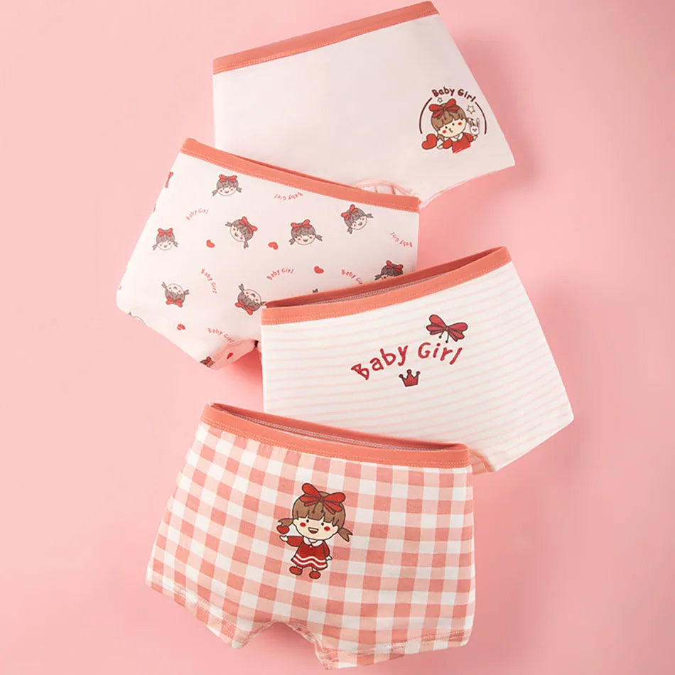 Summer Girl Cartoon Cotton Boyshorts Underwear Set