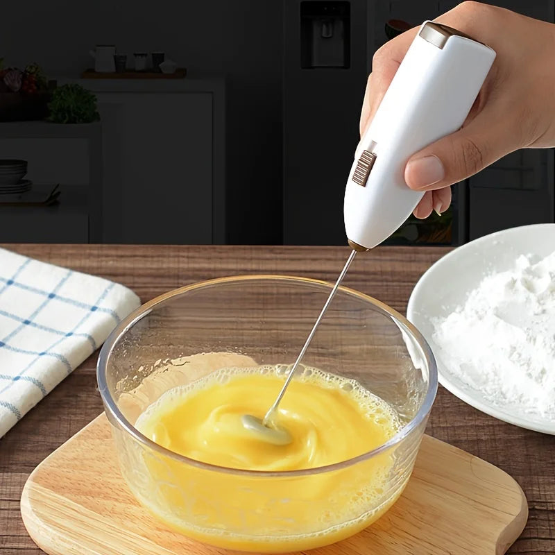 Mini Battery Powered Electric Egg Beater Stainless Steel