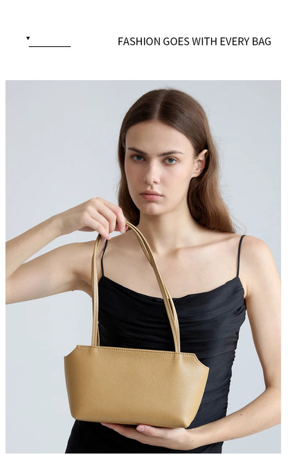 Genuine Cowhide Leather Mini Shoulder Tote Bag