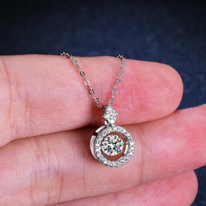 Moissanite Pendant Necklace for Women in Sterling Silver
