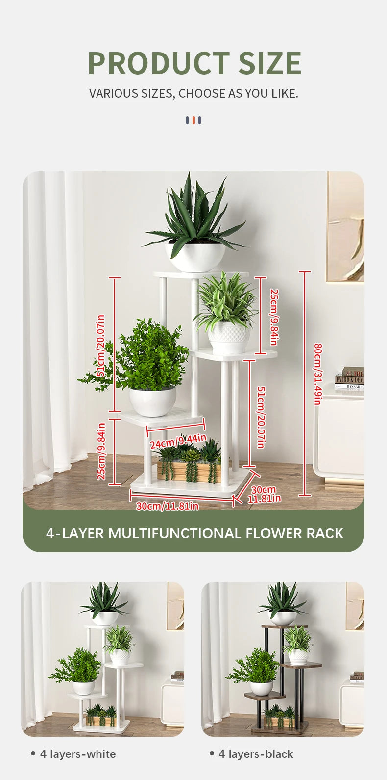 Wooden 6 Tier Plant Stand for Indoor Display