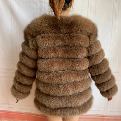 4in1 Real Fox Fur Coat for Women