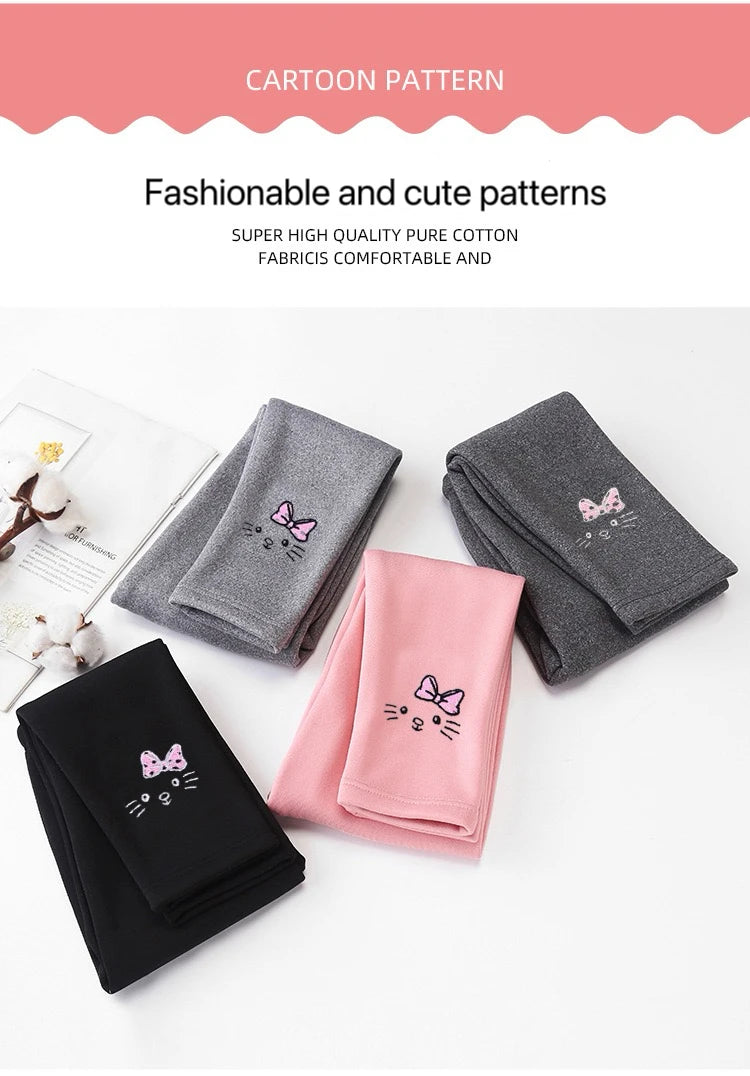 Fleece-Lined Thermal Leggings for Girls