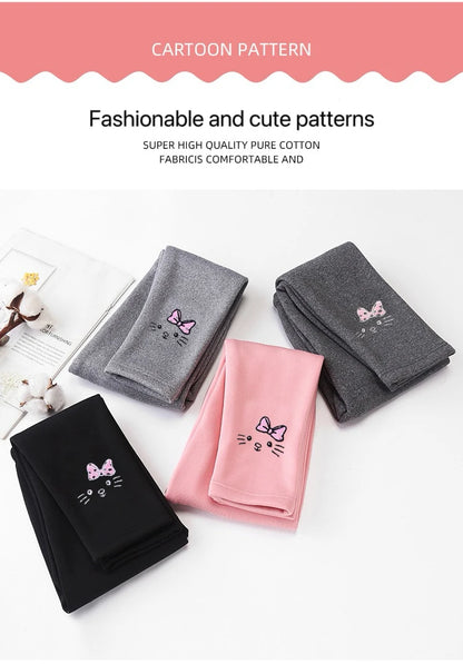 Fleece-Lined Thermal Leggings for Girls