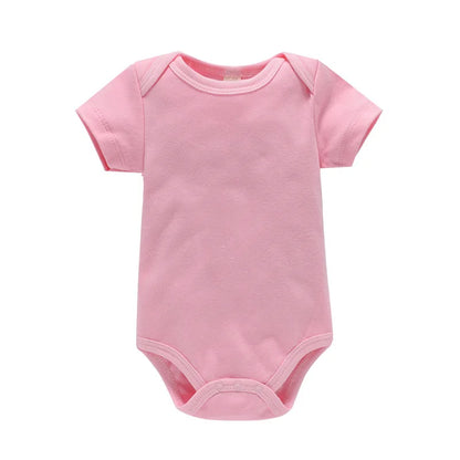 Newborn Baby White Cotton Short Sleeve Romper