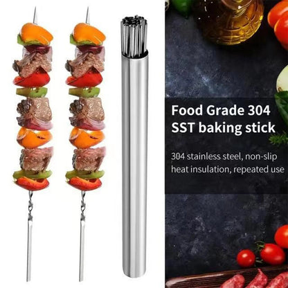 20 Pcs Stainless Steel Rotatable Barbecue Skewers