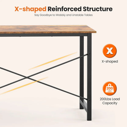 JHK 47 Inch Wood Computer Desk with 2 Drawers