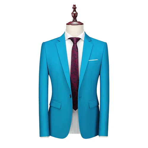 Bright Green Men's Blazer, Polyester Slim Fit Jacket