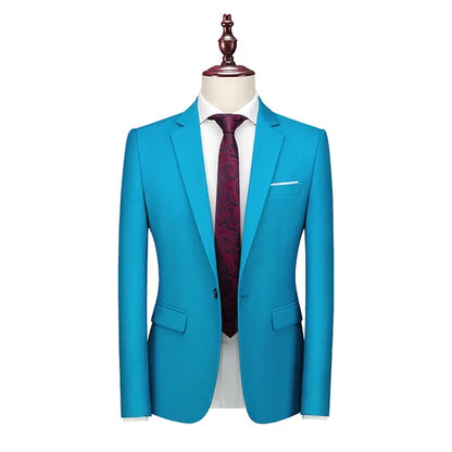 Bright Green Men's Blazer, Polyester Slim Fit Jacket