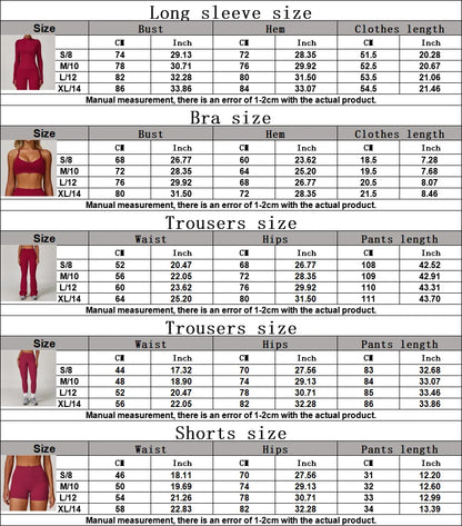 Yoga Suit Sports Set for Women Long Sleeve Athletic Wear